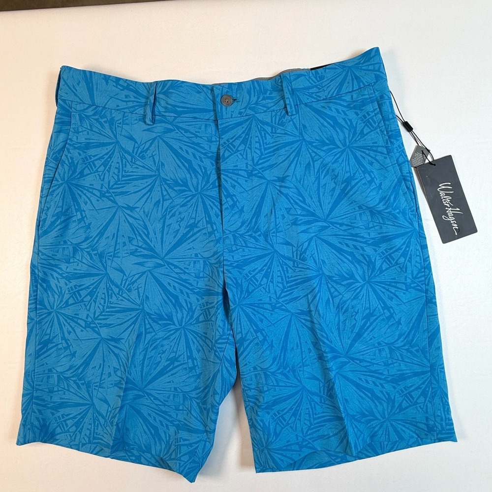 Walter Hagen Perfect 11 Golf Shorts Mens 36 MGA14173 Chino Agave Malibu Blue NWT